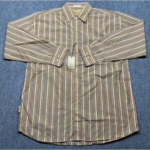 Vintage Koman Sport Shirt Mens 2XL Multicolor Striped Button Long Sleeve Y2K New